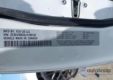 2020 Dodge Charger Sxt Rwd from USA, damaged, VIN 2C3CDXBG5LH186742